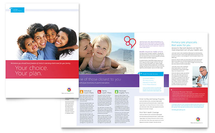 Medical Insurance Brochure Template - Word, Publisher, InDesign, Illustrator, Pages, QuarkXPress, CorelDraw