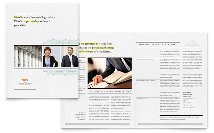 Attorney Brochure Template - Word, Publisher, InDesign, Illustrator, Pages, QuarkXPress, CorelDraw