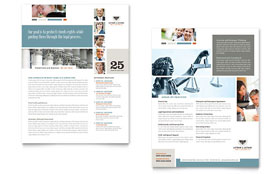 Family Law Attorneys Datasheet Template - Word, Publisher, InDesign, Illustrator, Pages, QuarkXPress, CorelDraw