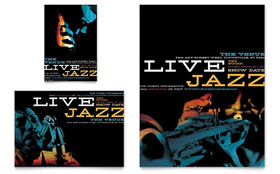 Jazz Music Event Flyer & Ad Template - Word, Publisher, InDesign, Illustrator, Pages, QuarkXPress, CorelDraw