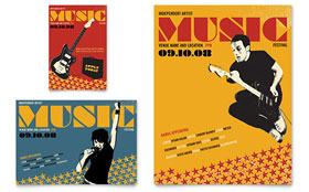 Live Music Festival Event Flyer & Ad Template - Word, Publisher, InDesign, Illustrator, Pages, QuarkXPress, CorelDraw