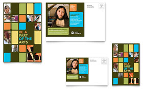 Arts Council & Education Postcard Template - Word, Publisher, InDesign, Illustrator, Pages, QuarkXPress, CorelDraw