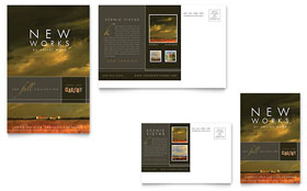 Art Gallery & Artist Postcard Template - Word, Publisher, InDesign, Illustrator, Pages, QuarkXPress, CorelDraw