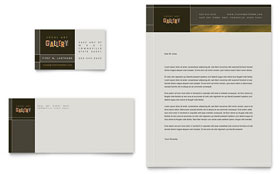 Art Gallery & Artist Business Card & Letterhead Template - Word, Publisher, InDesign, Illustrator, Pages, QuarkXPress, CorelDraw