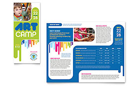 Kids Art Camp Trifold Brochure Template - Word, Publisher, InDesign, Illustrator, Pages, QuarkXPress, CorelDraw