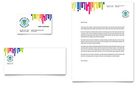 Kids Art Camp Business Card & Letterhead Template - Word, Publisher, InDesign, Illustrator, Pages, QuarkXPress, CorelDraw