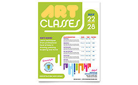 Kids Art Camp Class Flyer Template - Word, Publisher, InDesign, Illustrator, Pages, QuarkXPress, CorelDraw