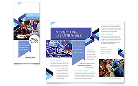 DJ Trifold Brochure Template - Word, Publisher, InDesign, Illustrator, Pages, QuarkXPress, CorelDraw