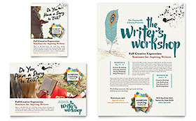 Writer's Workshop Flyer & Ad Template - Word, Publisher, InDesign, Illustrator, Pages, QuarkXPress, CorelDraw