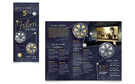 Film Festival Trifold Brochure Template - Word, Publisher, InDesign, Illustrator, Pages, QuarkXPress, CorelDraw
