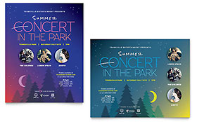 Summer Concert Poster Template - Word, Publisher, InDesign, Illustrator, Pages, QuarkXPress, CorelDraw