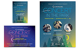 Summer Concert Flyer & Ad Template - Word, Publisher, InDesign, Illustrator, Pages, QuarkXPress, CorelDraw