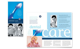 Dentist Office Trifold Brochure Template - Word, Publisher, InDesign, Illustrator, Pages, QuarkXPress, CorelDraw