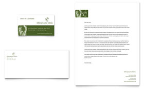 Chiropractor Business Card & Letterhead Template - Word, Publisher, InDesign, Illustrator, Pages, QuarkXPress, CorelDraw