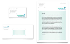 Dental Care Business Card & Letterhead Template - Word, Publisher, InDesign, Illustrator, Pages, QuarkXPress, CorelDraw