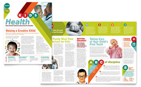 Pediatrician & Child Care Newsletter Template - Word, Publisher, InDesign, Illustrator, Pages, QuarkXPress, CorelDraw