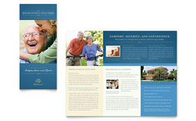 Senior Living Community Trifold Brochure Template - Word, Publisher, InDesign, Illustrator, Pages, QuarkXPress, CorelDraw
