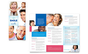 Family Dentistry Trifold Brochure Template - Word, Publisher, InDesign, Illustrator, Pages, QuarkXPress, CorelDraw