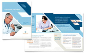 Medical Transcription Brochure Template - Word, Publisher, InDesign, Illustrator, Pages, QuarkXPress, CorelDraw