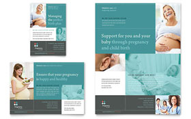 Pregnancy Clinic Flyer & Ad Template - Word, Publisher, InDesign, Illustrator, Pages, QuarkXPress, CorelDraw