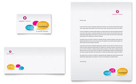 Speech Therapy Education Business Card & Letterhead Template - Word, Publisher, InDesign, Illustrator, Pages, QuarkXPress, CorelDraw