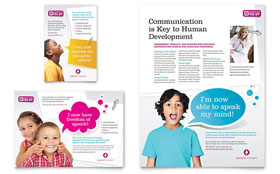 Speech Therapy Education Flyer & Ad Template - Word, Publisher, InDesign, Illustrator, Pages, QuarkXPress, CorelDraw