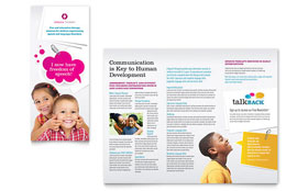 Speech Therapy Education Trifold Brochure Template - Word, Publisher, InDesign, Illustrator, Pages, QuarkXPress, CorelDraw
