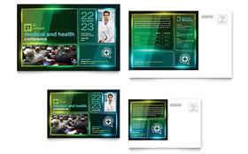 Medical Conference Postcard Template - Word, Publisher, InDesign, Illustrator, Pages, QuarkXPress, CorelDraw