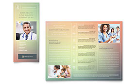 Medical Clinic Trifold Brochure Template - Word, Publisher, InDesign, Illustrator, Pages, QuarkXPress, CorelDraw