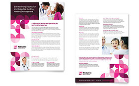 Pediatric Doctor Datasheet Template - Word, Publisher, InDesign, Illustrator, Pages, QuarkXPress, CorelDraw