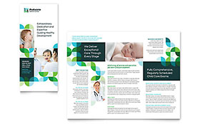 Pediatric Doctor Trifold Brochure Template - Word, Publisher, InDesign, Illustrator, Pages, QuarkXPress, CorelDraw