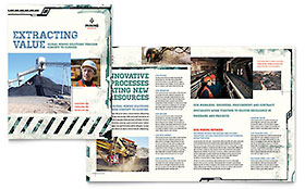 Mining Company Brochure Template - Word, Publisher, InDesign, Illustrator, Pages, QuarkXPress, CorelDraw