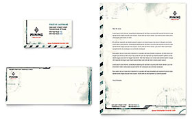 Mining Company Business Card & Letterhead Template - Word, Publisher, InDesign, Illustrator, Pages, QuarkXPress, CorelDraw