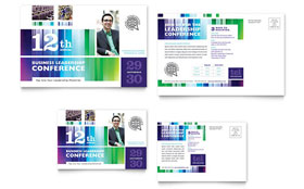 Business Leadership Conference Postcard Template - Word, Publisher, InDesign, Illustrator, Pages, QuarkXPress, CorelDraw