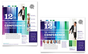 Business Leadership Conference Poster Template - Word, Publisher, InDesign, Illustrator, Pages, QuarkXPress, CorelDraw
