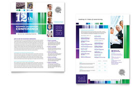 Business Leadership Conference Datasheet Template - Word, Publisher, InDesign, Illustrator, Pages, QuarkXPress, CorelDraw