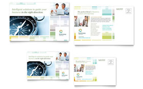 Business Solutions Consultant Postcard Template - Word, Publisher, InDesign, Illustrator, Pages, QuarkXPress, CorelDraw