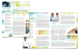 Business Solutions Consultant Newsletter Template - Word, Publisher, InDesign, Illustrator, Pages, QuarkXPress, CorelDraw