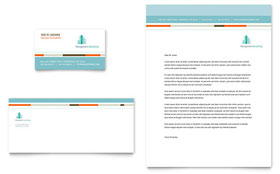 Management Consulting Business Card & Letterhead Template - Word, Publisher, InDesign, Illustrator, Pages, QuarkXPress, CorelDraw
