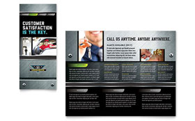Locksmith Trifold Brochure Template - Word, Publisher, InDesign, Illustrator, Pages, QuarkXPress, CorelDraw