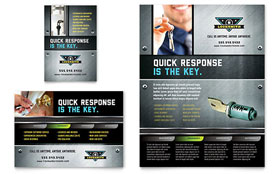 Locksmith Flyer & Ad Template - Word, Publisher, InDesign, Illustrator, Pages, QuarkXPress, CorelDraw
