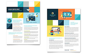 Advertising Company Datasheet Template - Word, Publisher, InDesign, Illustrator, Pages, QuarkXPress, CorelDraw