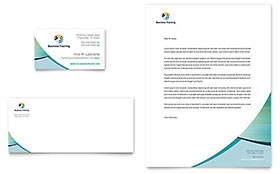 Business Training Business Card & Letterhead Template - Word, Publisher, InDesign, Illustrator, Pages, QuarkXPress, CorelDraw
