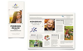 Funeral Services Trifold Brochure Template - Word, Publisher, InDesign, Illustrator, Pages, QuarkXPress, CorelDraw