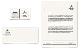 Funeral Services Business Card & Letterhead Template - Word, Publisher, InDesign, Illustrator, Pages, QuarkXPress, CorelDraw