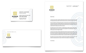 Interior Design Business Card & Letterhead Template - Word, Publisher, InDesign, Illustrator, Pages, QuarkXPress, CorelDraw