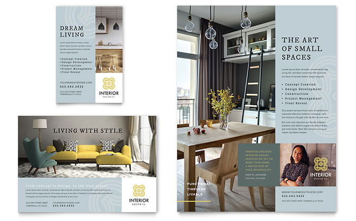 Interior Design Flyer & Ad Template - Word, Publisher, InDesign, Illustrator, Pages, QuarkXPress, CorelDraw
