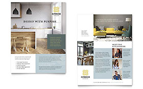 Interior Design Datasheet Template - Word, Publisher, InDesign, Illustrator, Pages, QuarkXPress, CorelDraw