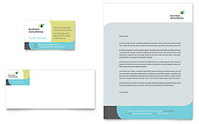 Small Business Consultant Business Card & Letterhead Template - Word, Publisher, InDesign, Illustrator, Pages, QuarkXPress, CorelDraw