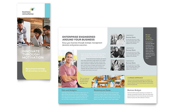 Small Business Consultant Trifold Brochure Template - Word, Publisher, InDesign, Illustrator, Pages, QuarkXPress, CorelDraw